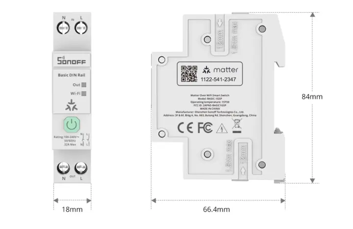 معرفی سوییچ هوشمند SONOFF BASIC-1GSP با پشتیبانی Matter و توان 32 آمپر 1 SONOFF BASIC-1GSP Matter over WiFi smart switch