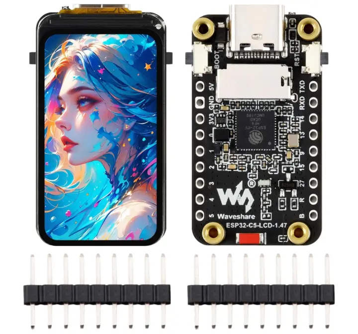 برد Waveshare ESP32-C5 با Wi-Fi 6 دو بانده و نمایشگر LCD معرفی شد 1 نمایشگر LCD رنگی ۱.۴۷ اینچی به همراه میکروکنترلر ESP32-C5 با قابلیت Wi-Fi 6 دو بانده