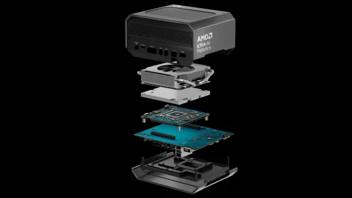 AMD Kria AI Robotics Box exploded view