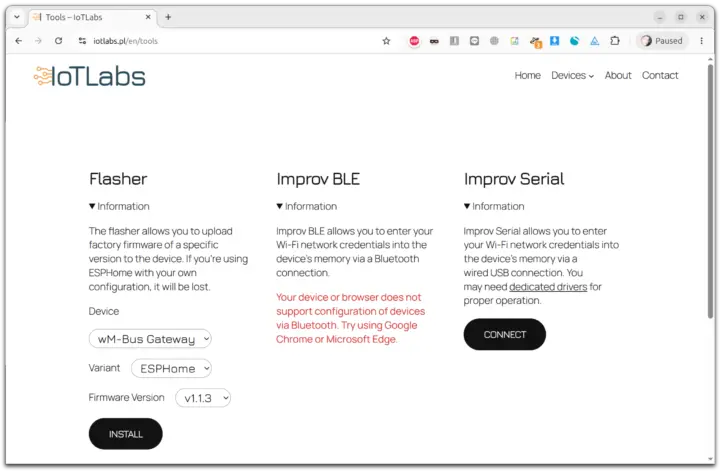 معرفی گیتوی IoTLabs wM-Bus؛ اتصال هوشمند کنتورها به Home Assistant با تراشه ESP32 و پروتکل بیسیم M-Bus 1 IOTLabs Flasher