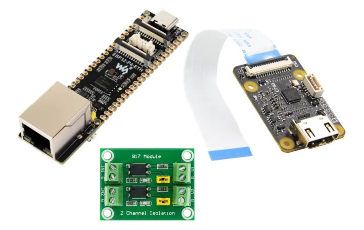 معرفی ESP-KVM؛ راهکار متنباز کنترل از راه دور سرور مبتنی بر تراشه RISC-V مدل ESP32-P4 3 Waveshare ESP32-P4-ETH، Geekworm C970 و ماژول ۲ کاناله PC817