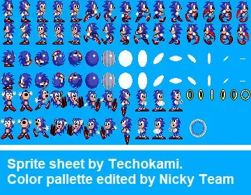 تعدادی از اسپرایت‌های بازی SONIC