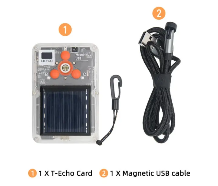 Solar-powered LoRa devkit with magnetic USB cable
