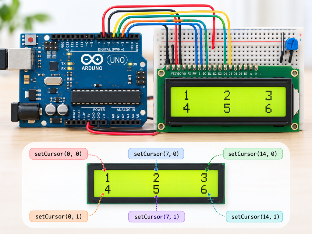 قالب بندی، کنترل و اسکرول متن در LCD